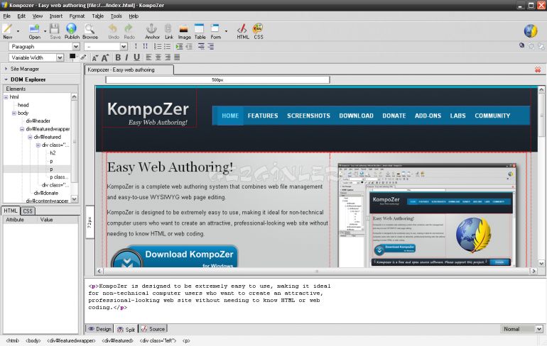 Download Free Template For Kompozer Html Templates