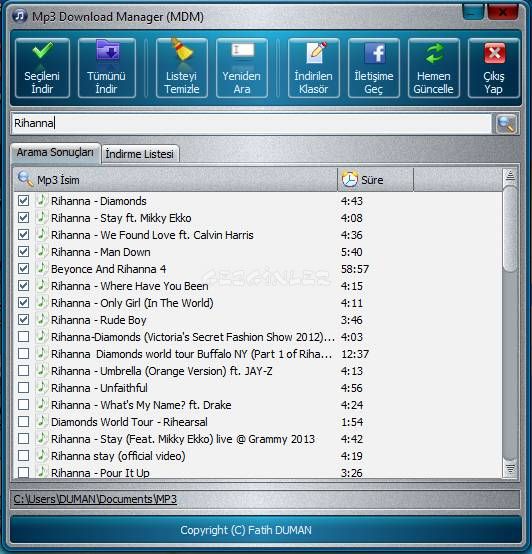 bilgisayar proğramları: Mp3 Download Manager (MDM ...
