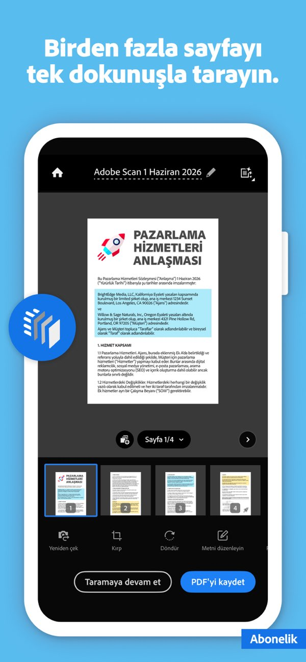 Adobe Scan: Belge Tarama Resimleri