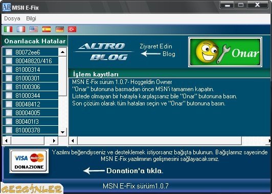msn hatalarına çözüm - program