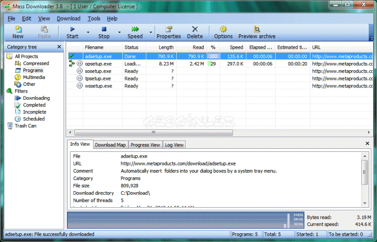 Mass Downloader Ekran Görüntüsü - Gezginler