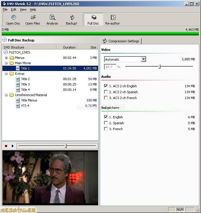 DVD Shrink Ekran Görüntüsü Gezginler