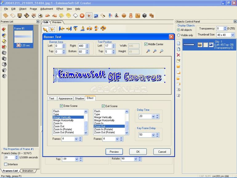 EximiousSoft GIF Creator Ekran Görüntüsü - Gezginler