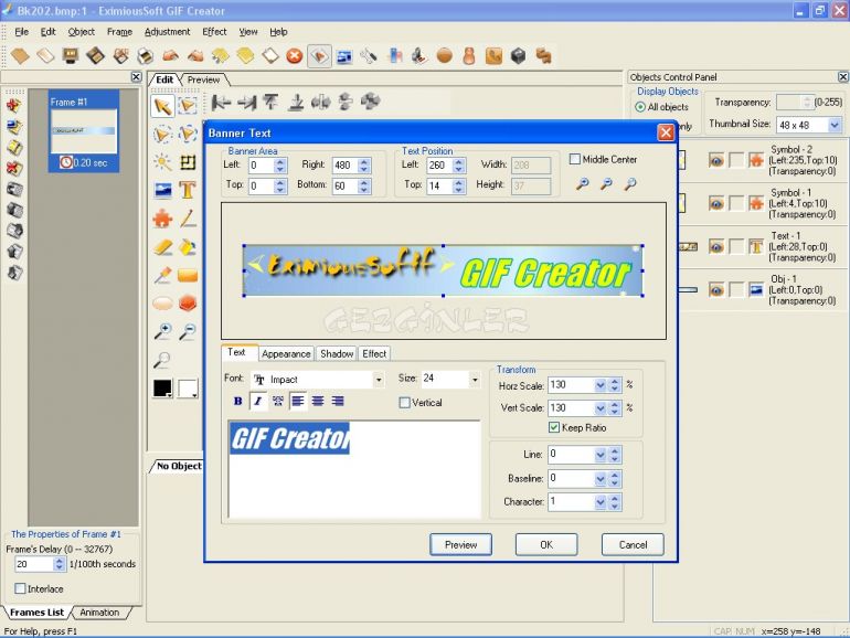 EximiousSoft GIF Creator Ekran Görüntüsü - Gezginler