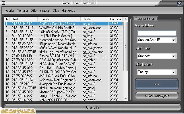GameTracker Lite Ekran Görüntüsü - Gezginler