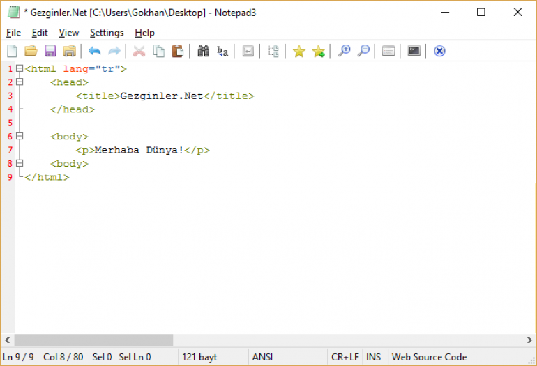 Notepad3 Ekran Görüntüsü Gezginler