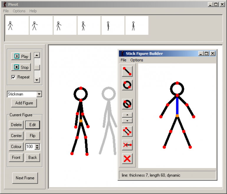 Где создать анимацию. Программа Pivot Stickfigure Animator (Pivot). Пивот аниматор 2. Приложение для анимации. Программа для мультипликации.