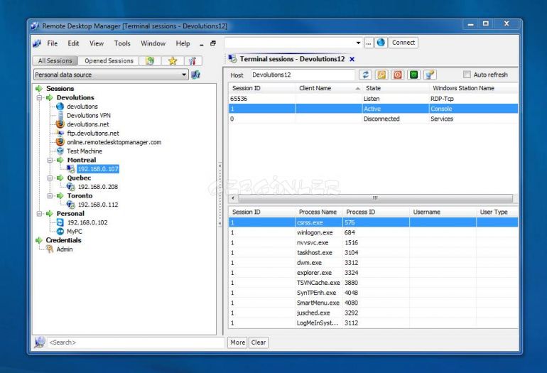 Remote Desktop Manager Ekran Görüntüsü - Gezginler
