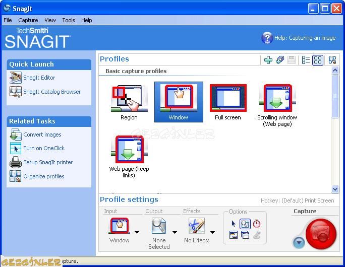 SnagIt Screen Capture Ekran Görüntüsü - Gezginler