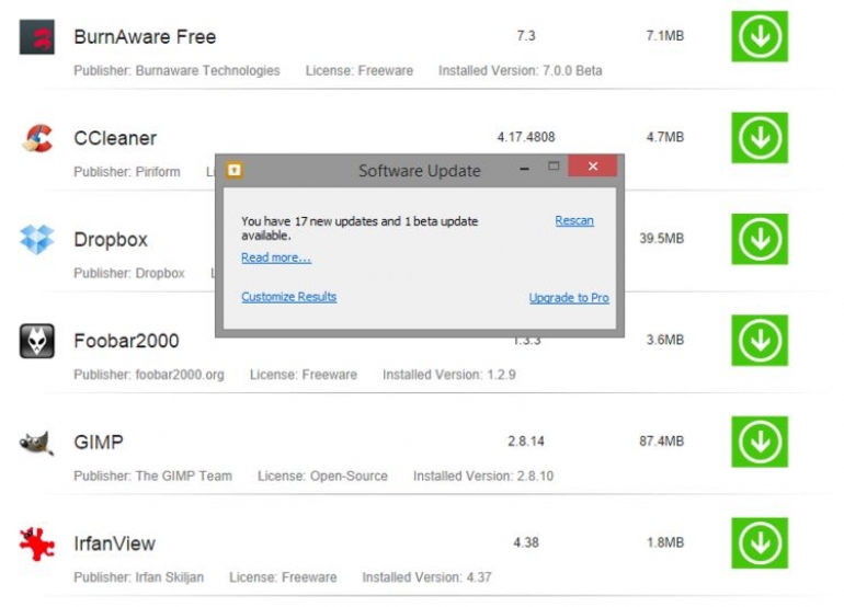 Glary Software Update Ekran Görüntüsü - Gezginler