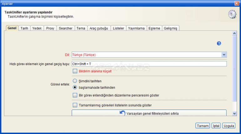TaskUnifier Ekran Görüntüsü - Gezginler