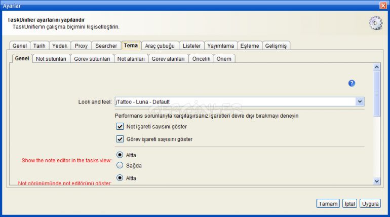 TaskUnifier Ekran Görüntüsü - Gezginler
