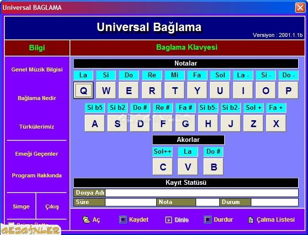 Universal BAGLAMA Ekran Görüntüsü - Gezginler