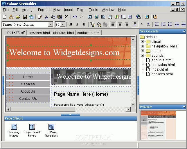 Yahoo! SiteBuilder Ekran Görüntüsü Gezginler