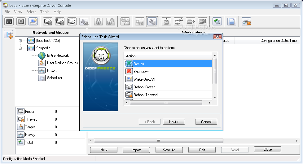 Deep Freeze Enterprise Ekran Görüntüsü Gezginler