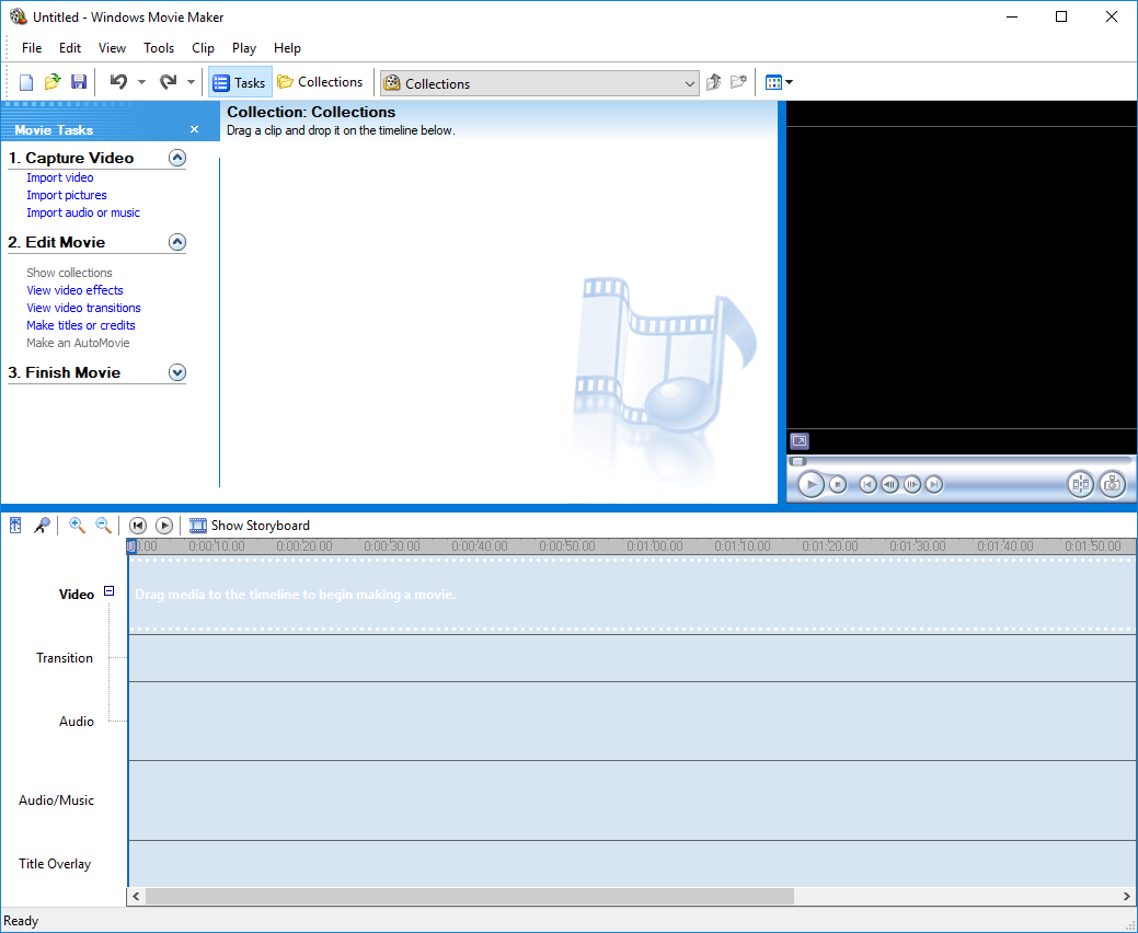 Windows XP Windows Movie Maker Ekran Goruntusu