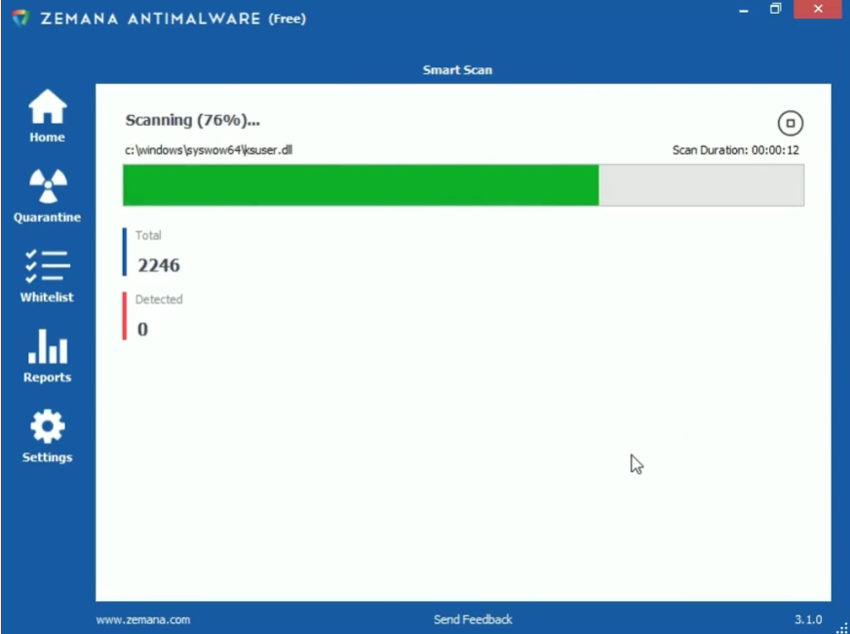 Zemana AntiMalware Ekran Goruntusu