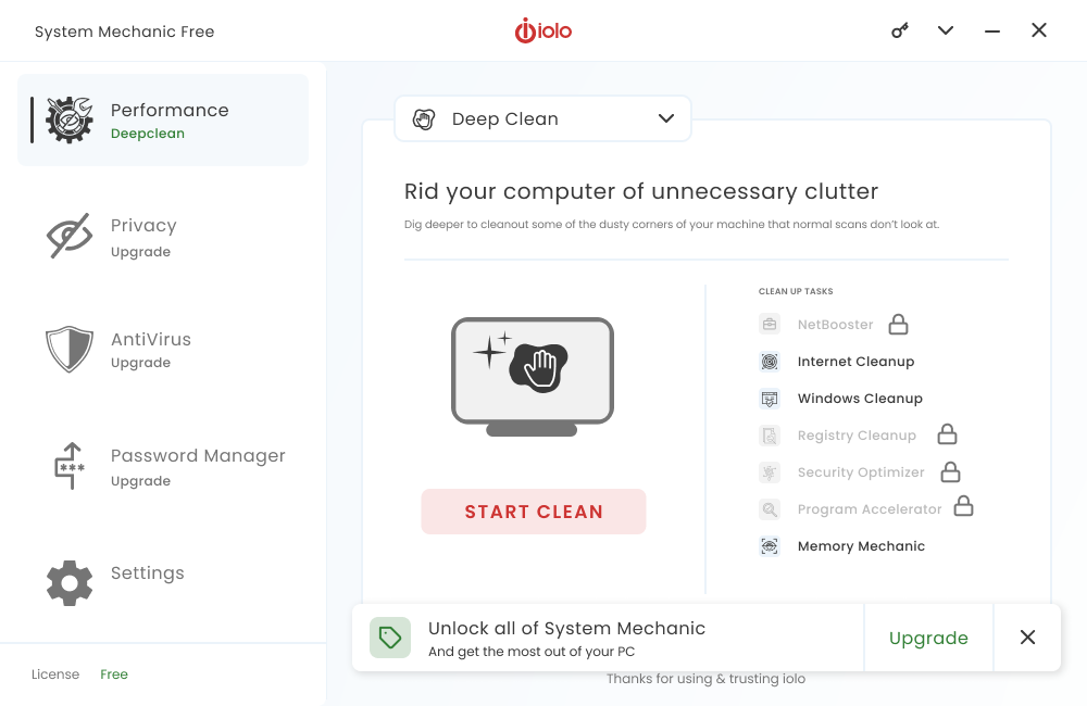 System Mechanic Free Ekran Goruntusu
