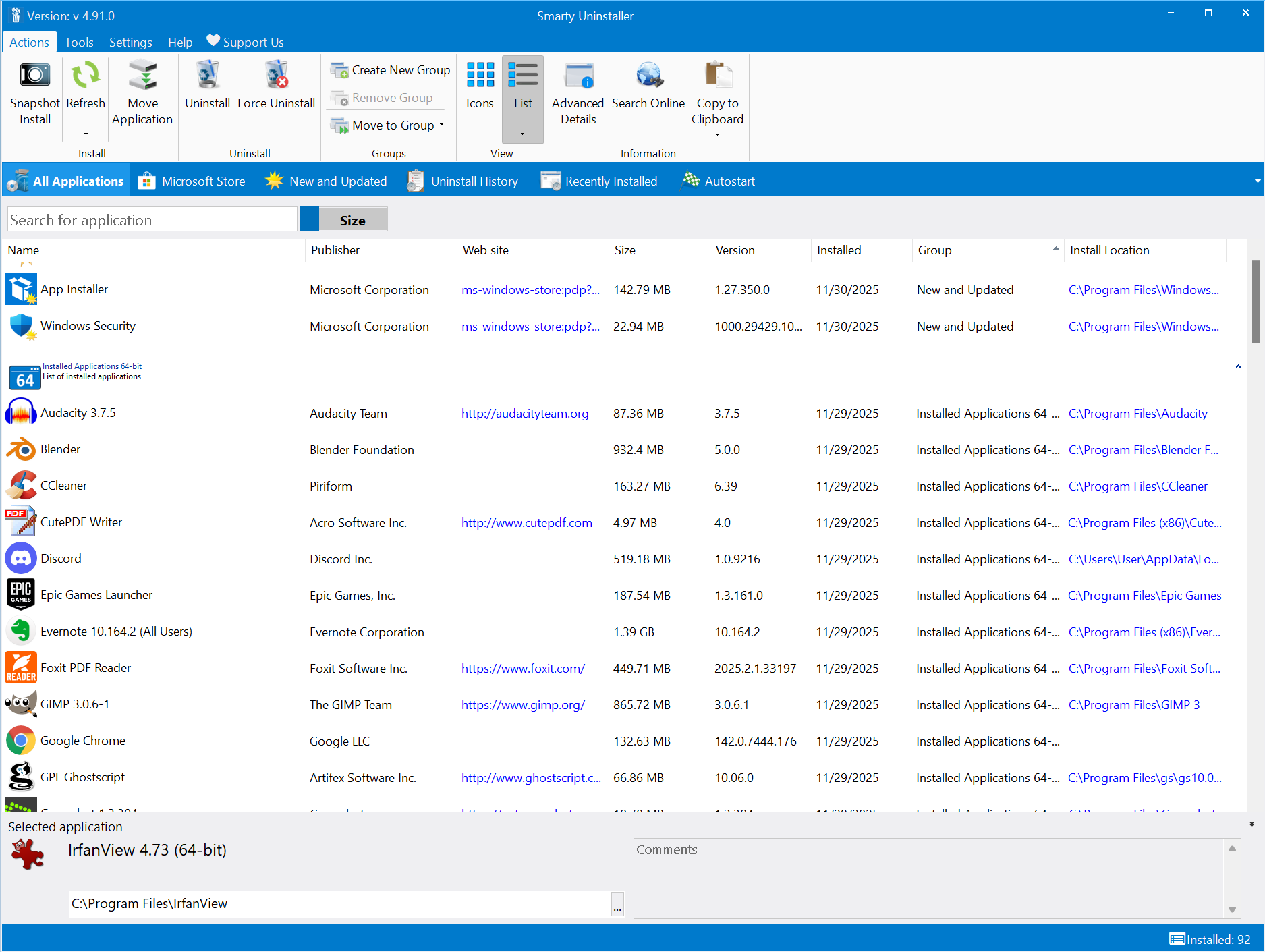 Smarty Uninstaller Pro Ekran Goruntusu