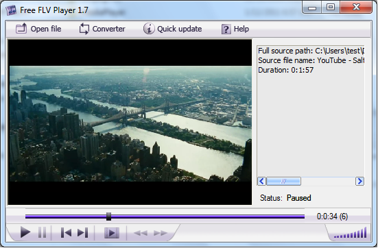 FLV Player Ekran Goruntusu