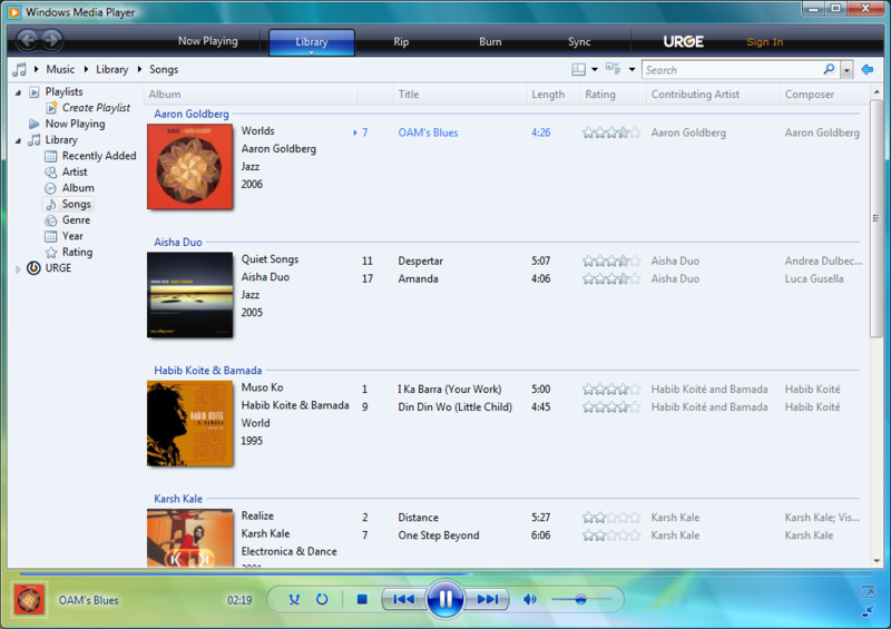 Windows Media Player Ekran Goruntusu