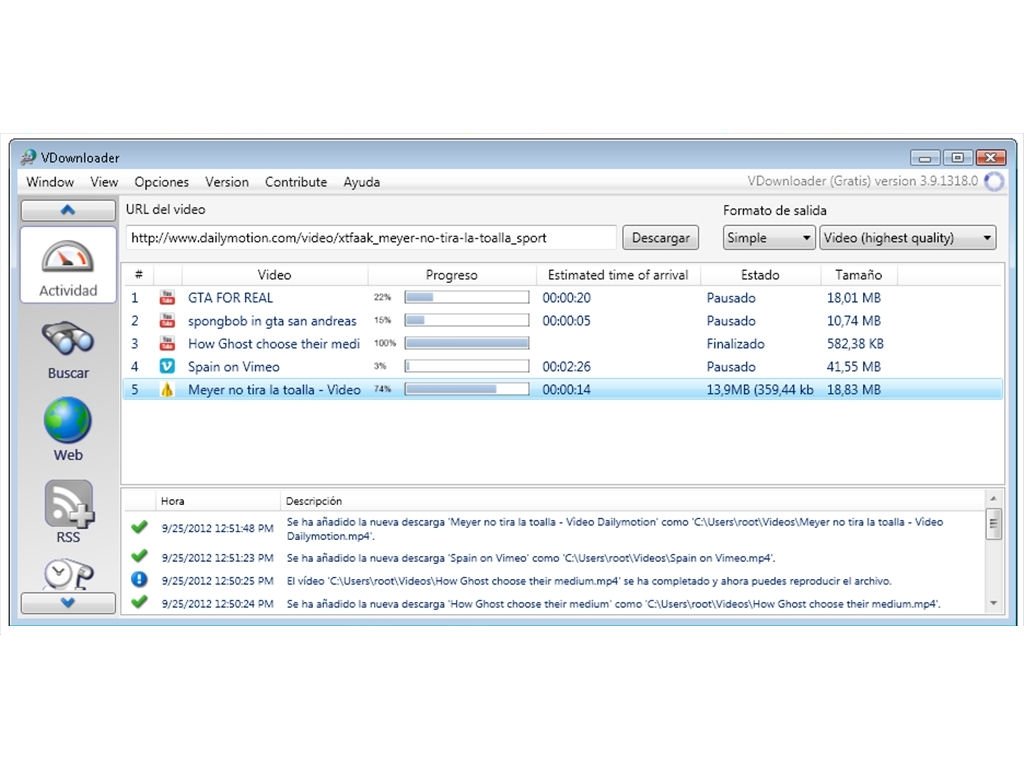 VDownloader Ekran Goruntusu