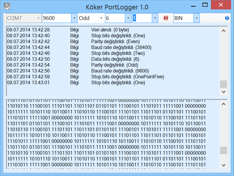 Köker PortLogger Ekran Goruntusu