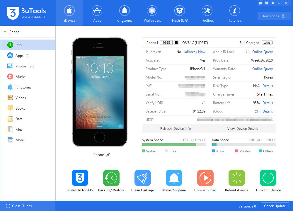 3uTools Ekran Goruntusu