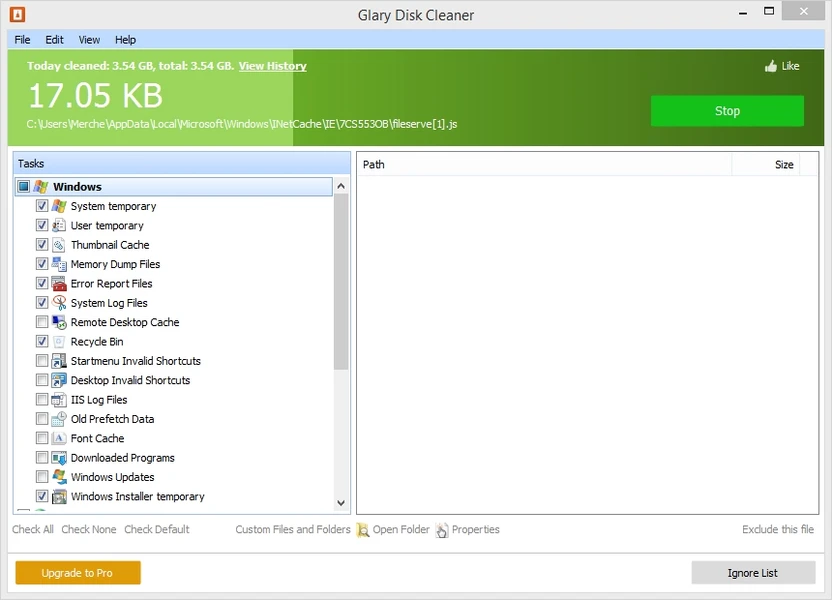 Glary Disk Cleaner Ekran Goruntusu