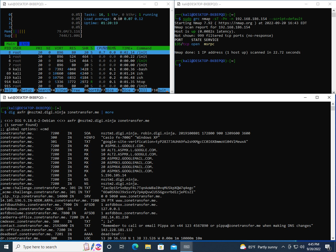 Kali Linux Ekran Goruntusu