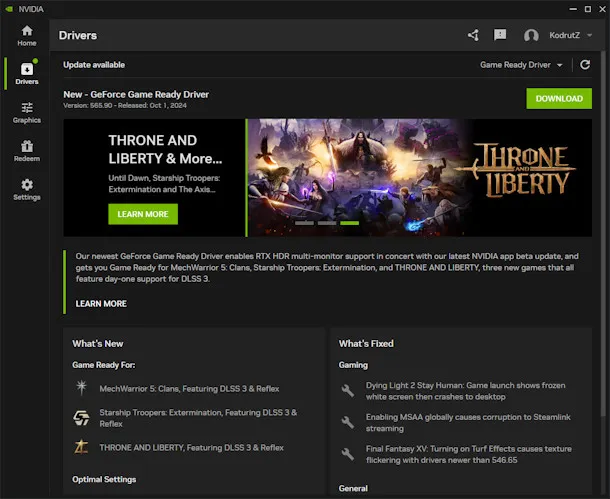 NVIDIA Studio Driver Ekran Goruntusu