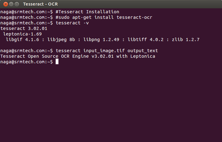 Tesseract OCR Ekran Goruntusu