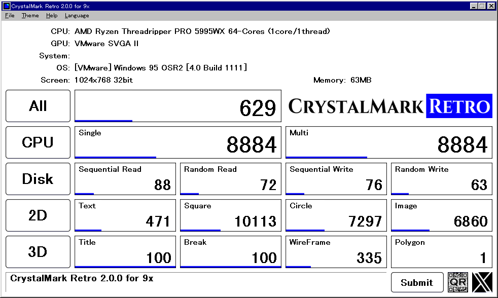 CrystalMark Retro Ekran Goruntusu