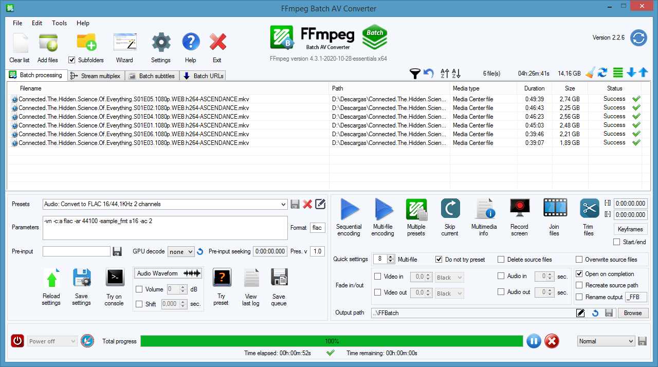 FFmpeg Batch AV Converter Ekran Goruntusu