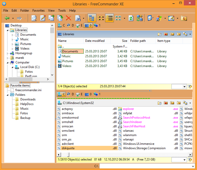 FreeCommander XE Ekran Goruntusu