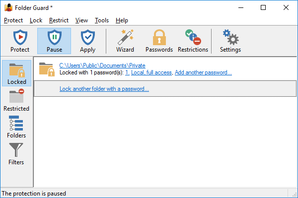 Folder Guard Ekran Goruntusu