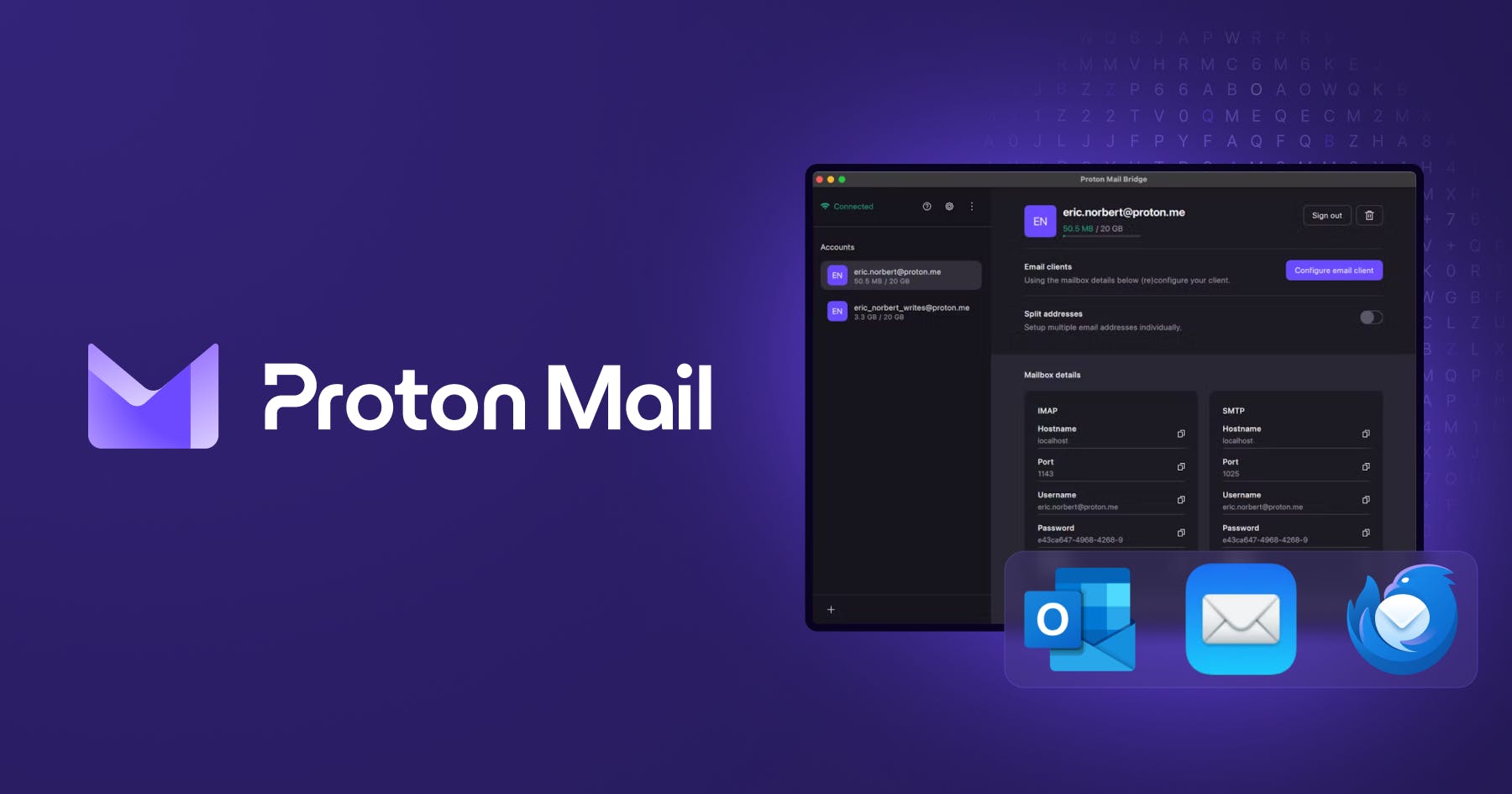 ProtonMail Bridge Ekran Goruntusu