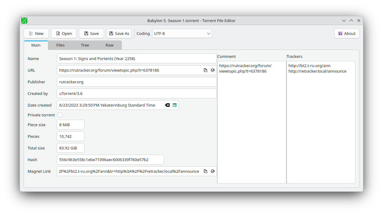 Torrent File Editor Ekran Goruntusu