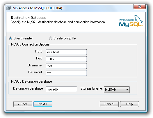 Access To MySQL Ekran Goruntusu