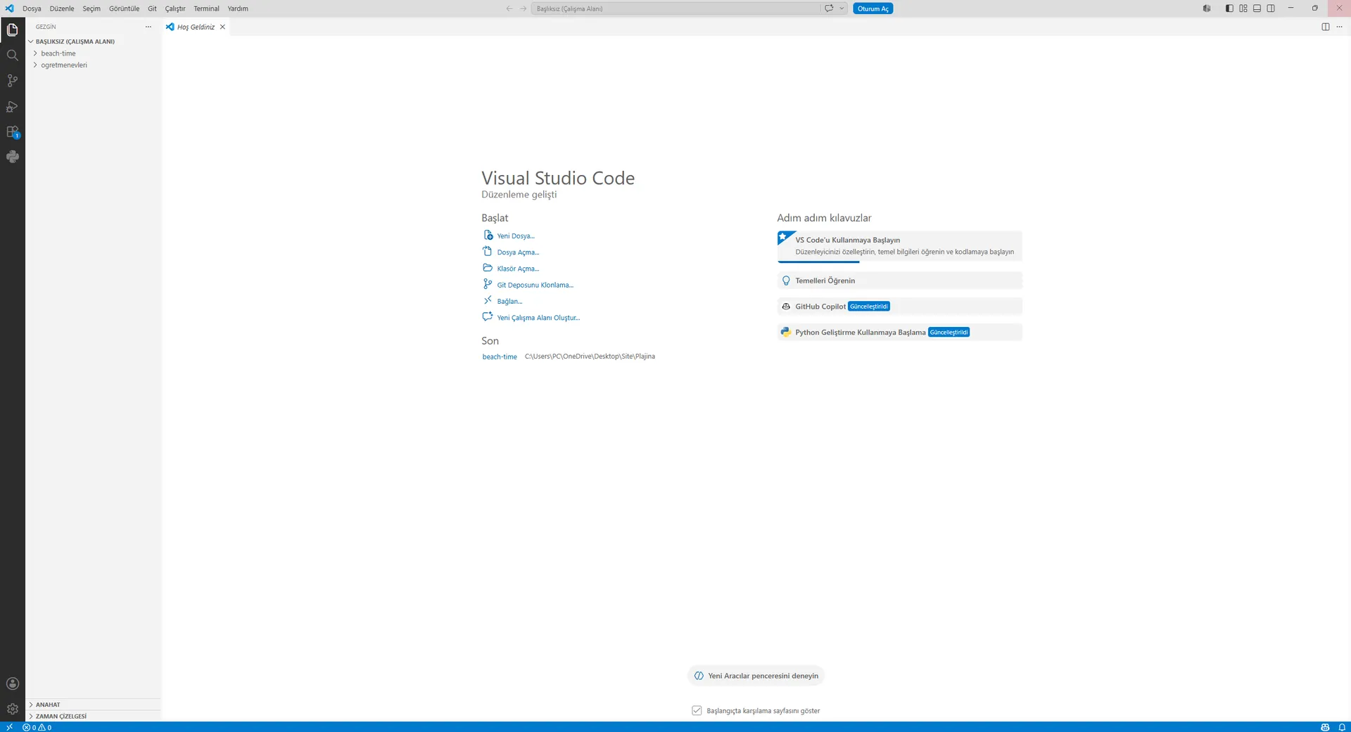 Visual Studio Code Ekran Goruntusu