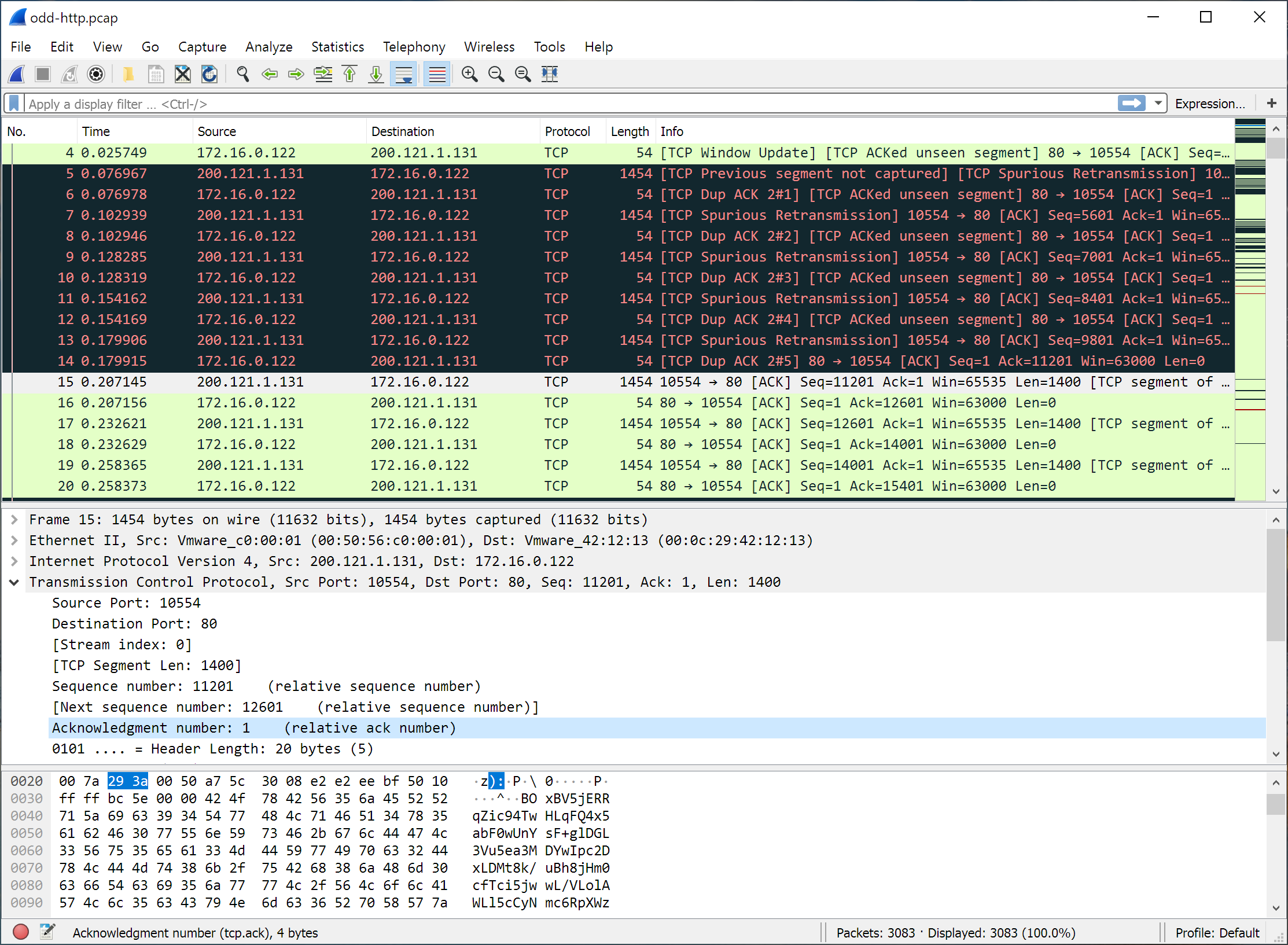 Wireshark Ekran Goruntusu