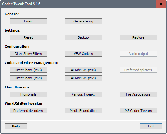 K-Lite Codec Tweak Tool Ekran Goruntusu