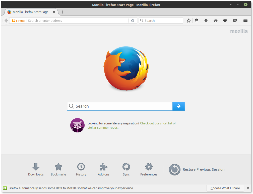 Firefox Linux Ekran Goruntusu