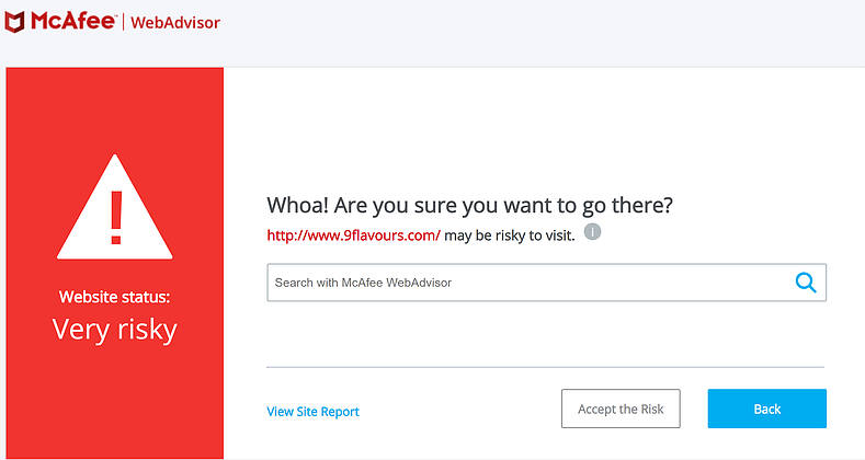 McAfee SiteAdvisor Ekran Goruntusu