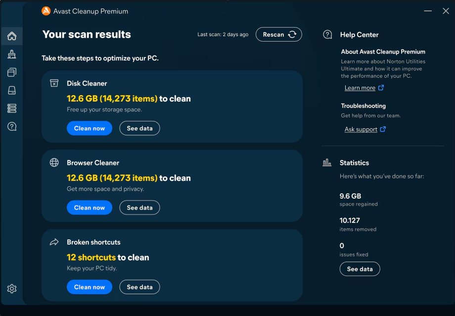 Avast Virus Cleaner Ekran Goruntusu