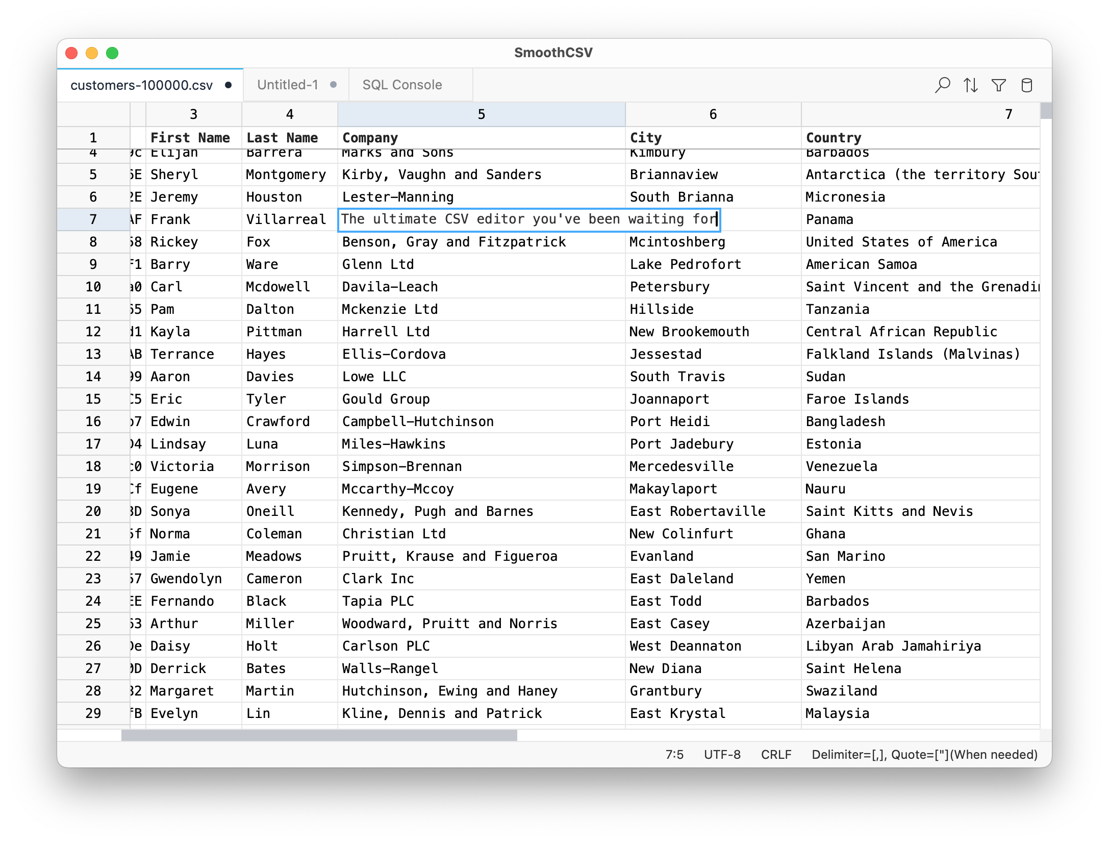 SmoothCSV Ekran Goruntusu