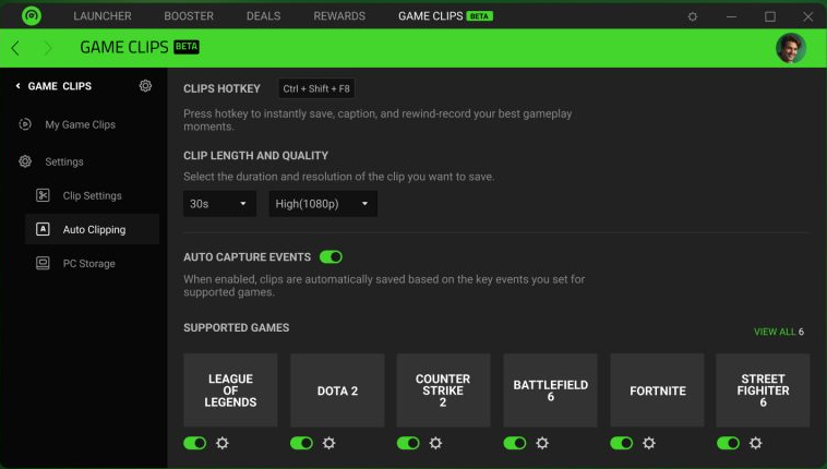 Razer Cortex Ekran Goruntusu