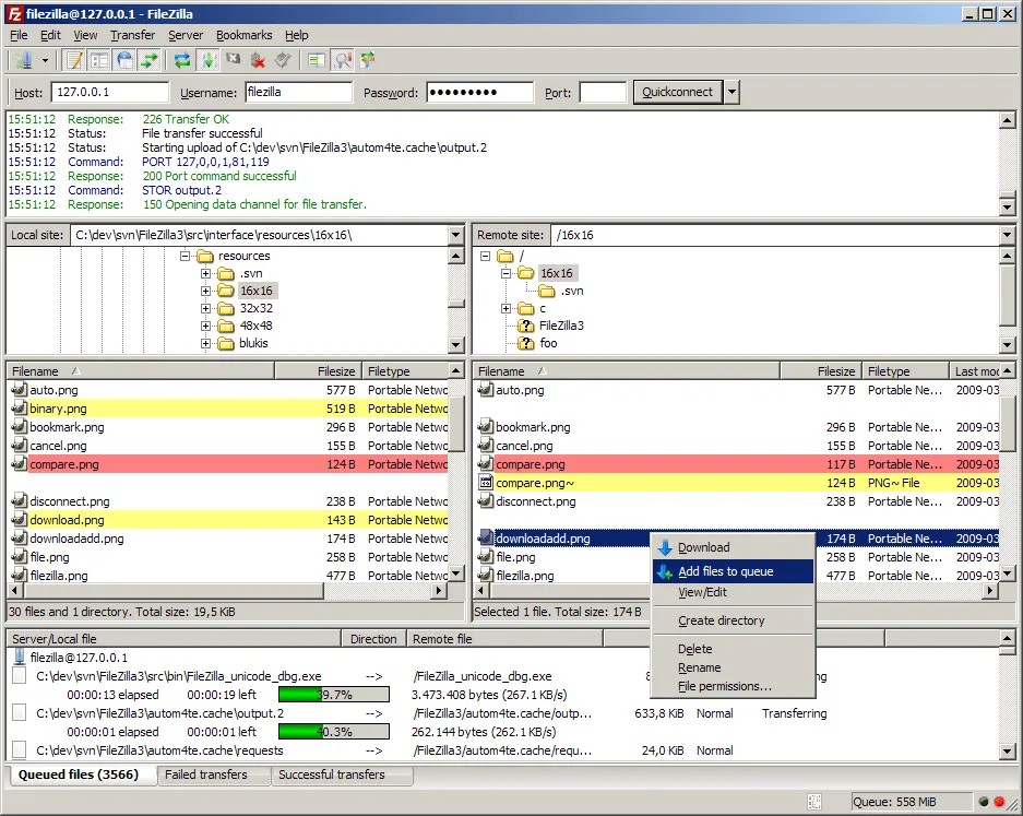 FileZilla Ekran Goruntusu