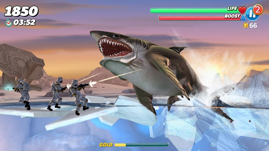 Hungry Shark World PC (BlueStacks) Ekran Görüntüsü Gezginler
