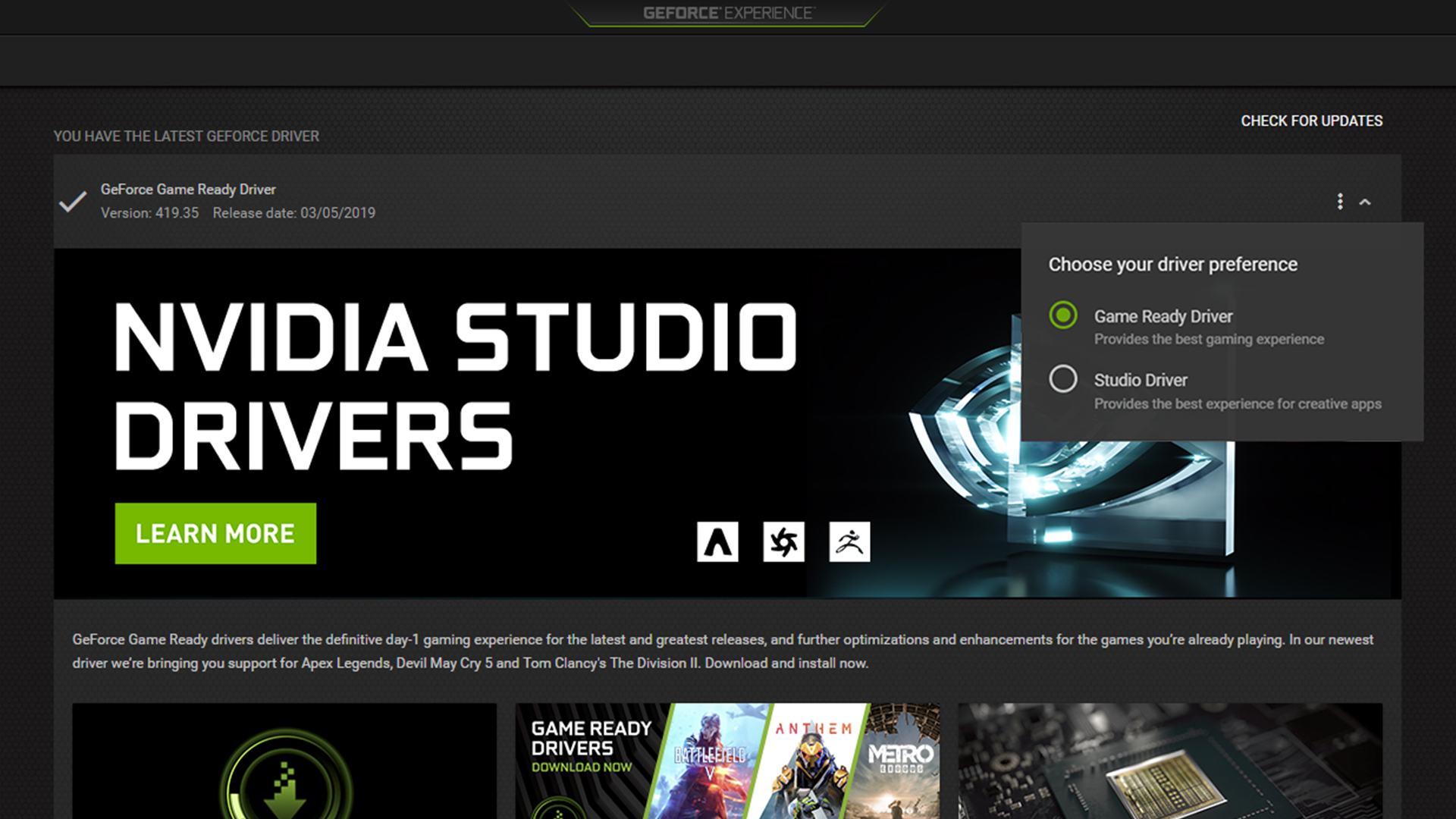 newest drivers for nvidia